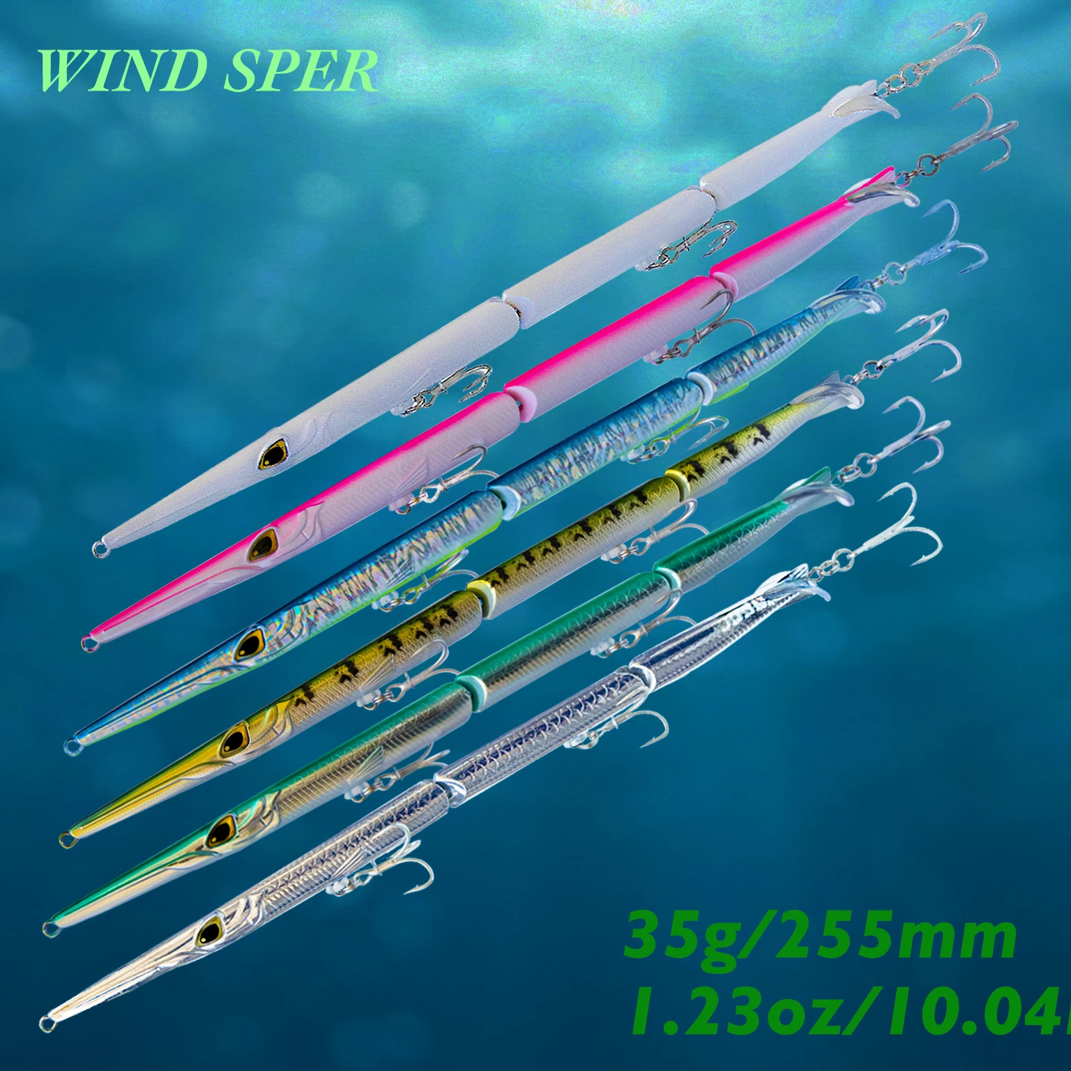 

2/3/6/7PCS Fishing Lure 3 Sections Fishing Lure 255mm 30.6g Needle Jointed Pencil Sinking Swimbait For Bluefish Seabass Tackle