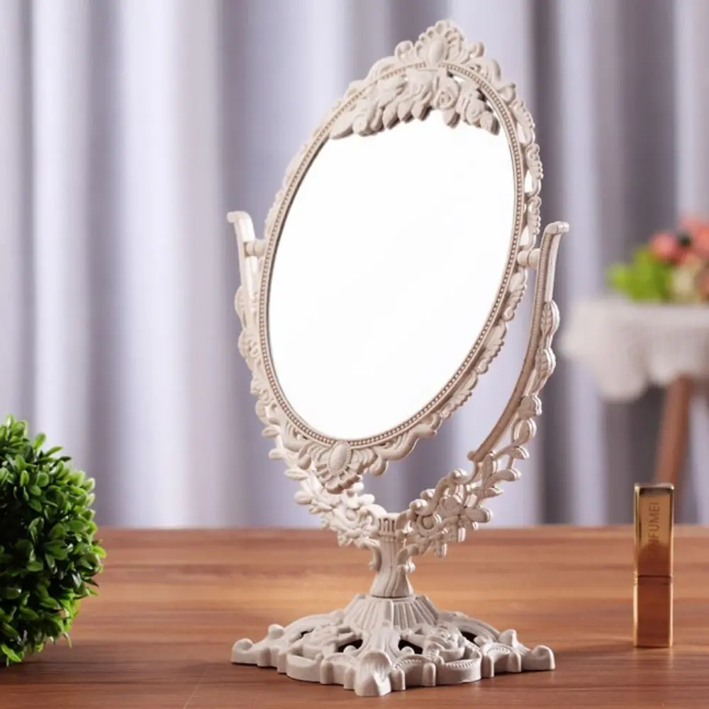 High Definition Desktop Makeup Mirror without Dead Corners 360-degree Rotation Double Plane Mirror Simple Nano Color Household