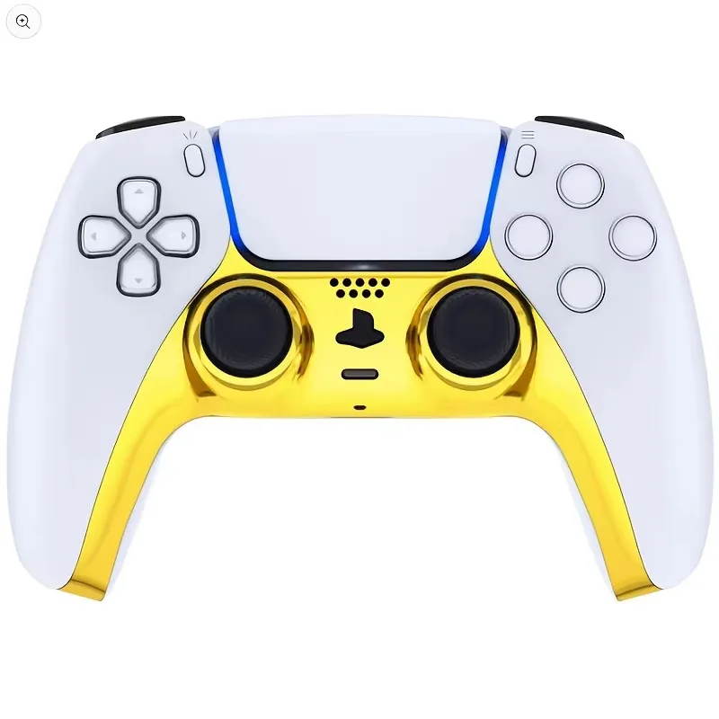 1pc Chrome Black Glossy Chrome Soft DIY Replacement Controller Shell for PS5 Custom Plates Cover Compatible Upgrade For PS5 Slim view 4