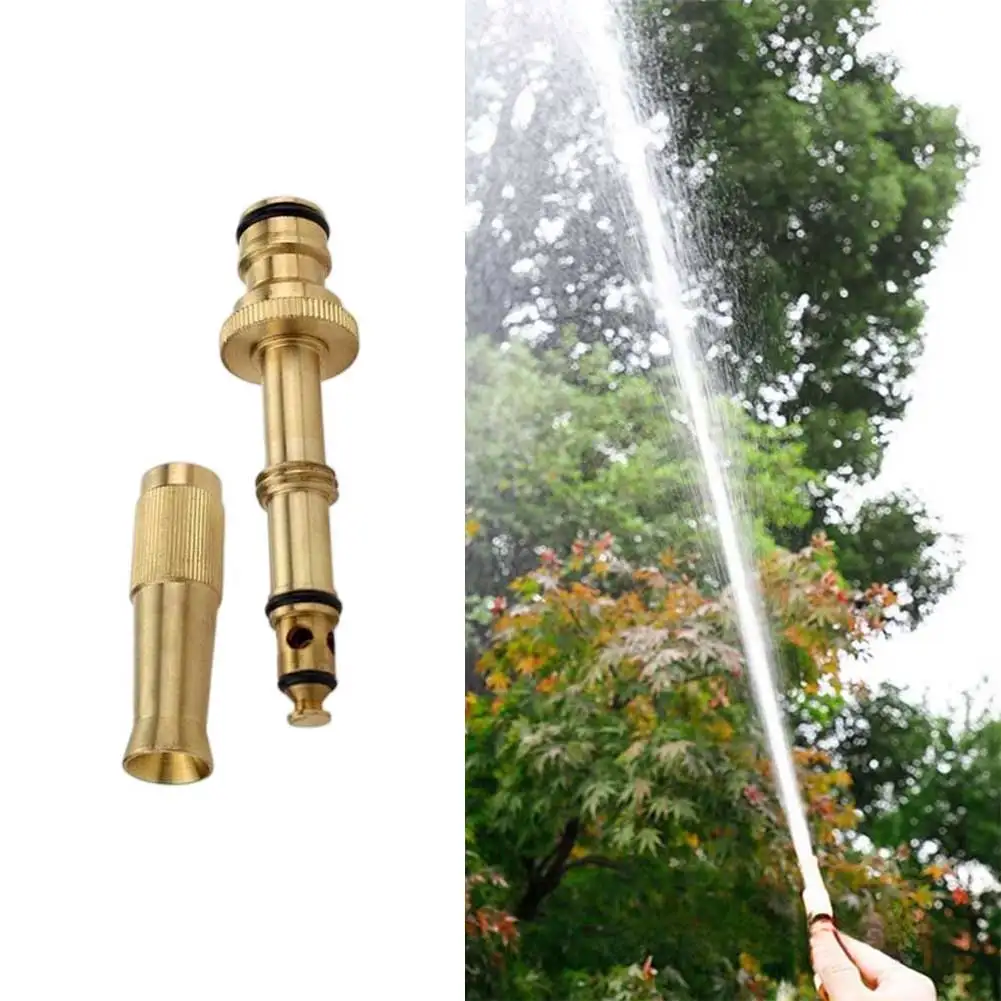 1pc Adjustable Twist Hose Nozzle Jet Sweeper Nozzle Garden Sprayer Brass Hose Nozzle For Watering Gardens Washing Cars