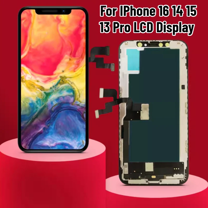 

OLED for IPhone 16 14 15 13 Pro LCD Display Screen Digitizer for IPhone 12 13 Mini 11 14 Pro Max 15 16 Pro Max 16E Display