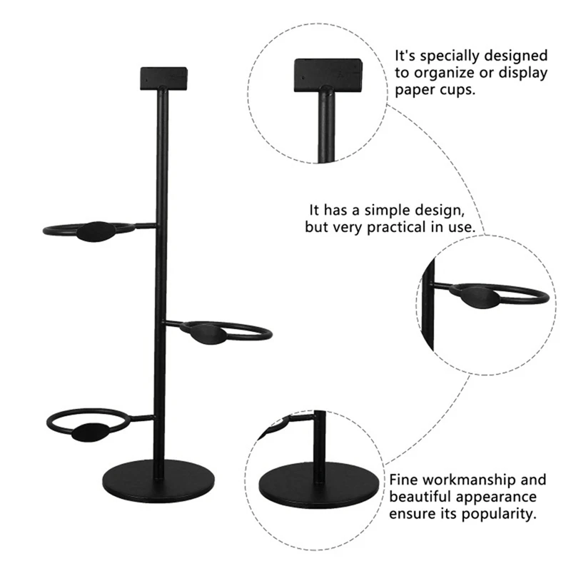 ABXH Железная стойка для бумажных стаканчиков, полезная стойка для кофейных чашек, контейнер для хранения бумажных стаканчиков для чая с молоком, кофейни