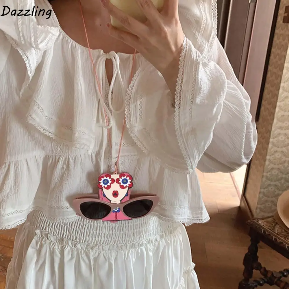 

Anti-lost Hanging Neck Glasses Clip Anti-scratch Creative Leather Sunglasses Storage Necklace Anti-splash Water Lightweight