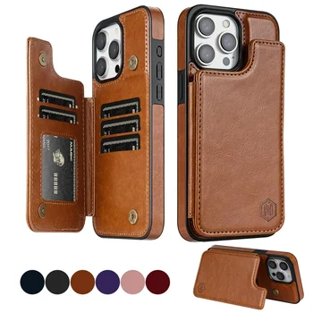 Wallet RFID Blocking Layer Protect Anti-Theft Magnetic Leather Case For iPhone 16e 16 Pro…