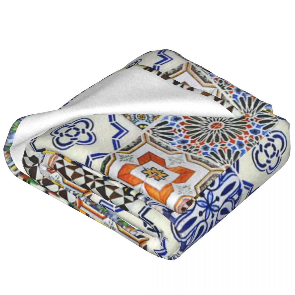 

Colorful Portuguese Tile Blankets Fleece Sofa Super Soft Throw Blankets for Home Bedroom Outdoor Throws Bedspread Quilt