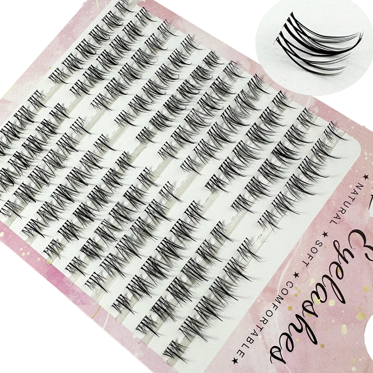 120 Pcs 만화 속눈썹 두꺼운 작은 악마 개별 속눈썹 클러스터 자연 cos 속눈썹 확장 한국어 메이크업 DIY 거짓 속눈썹