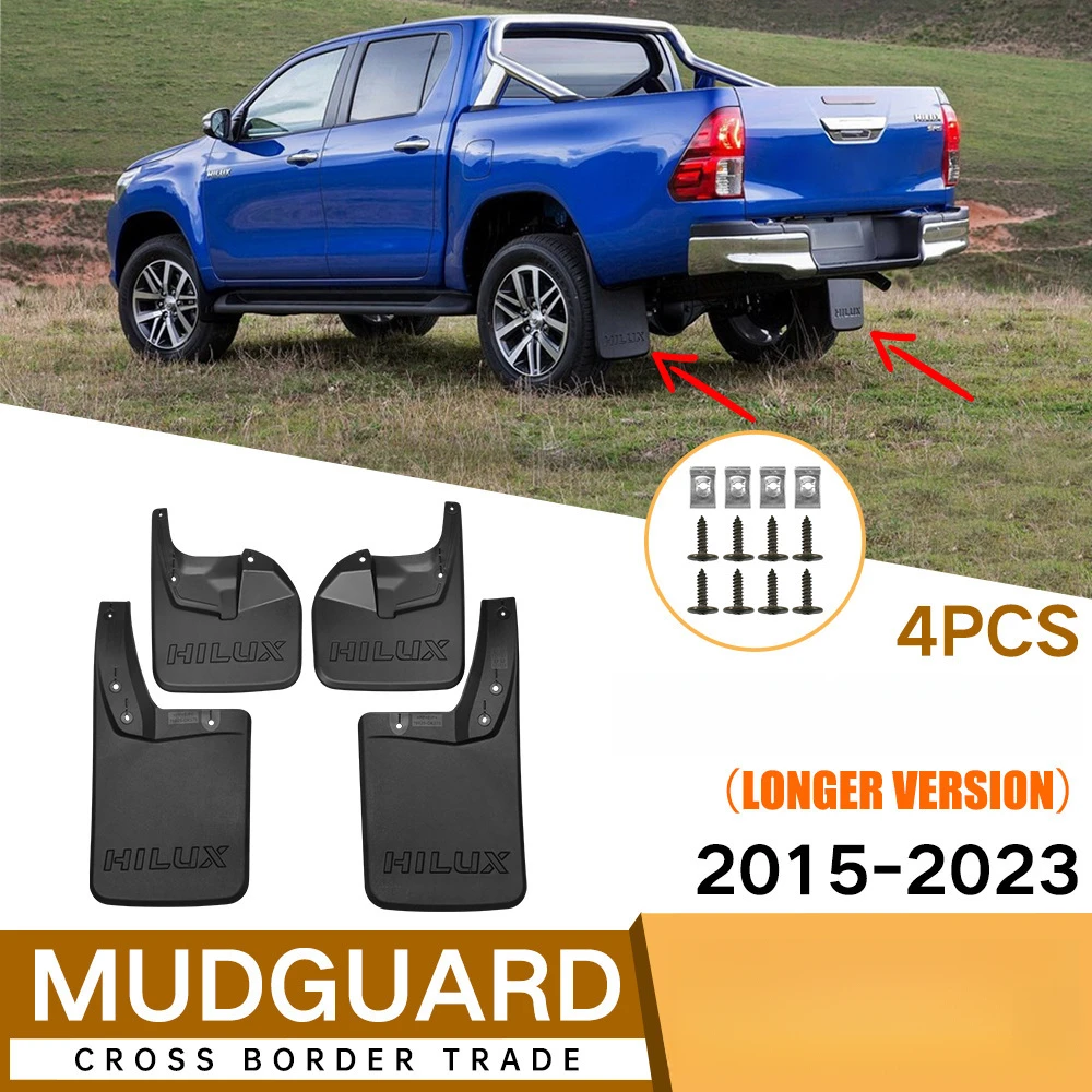 

For Toyota Hilux Vigo Revo 2015-2023 4 PCS MudFlaps Splash Guards Flap Mudguards Fender Car Accessories Styling