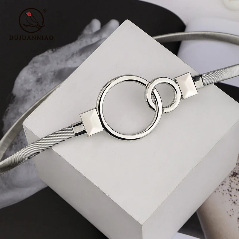 Chain Belts Adjustable Elastic Waist Chain with Hook Closure Minimalist Metal Stretch Belt for Women Bulk Fashion Waist Chains