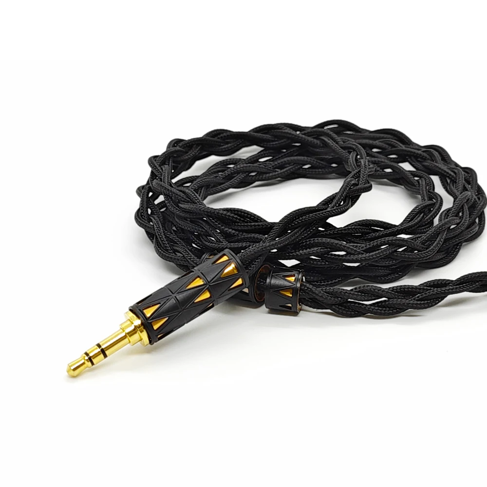 Guhe Single Crystal Copper Earphone Upgrade Cable4.4mm Core HiFi Balance Cable 3.5mmPlug Universal for Mobile Phone and Computer