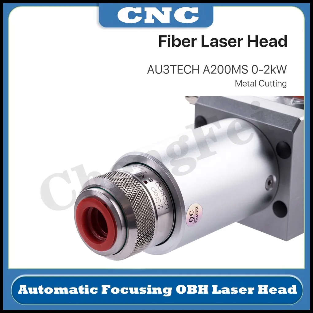 CNC Metal Cutting Head AU3TECH A200MS 0-2KW Automatic Focusing OBH Laser Head D30 CL100 FL125 Ceramic D28 for Laser Machineu