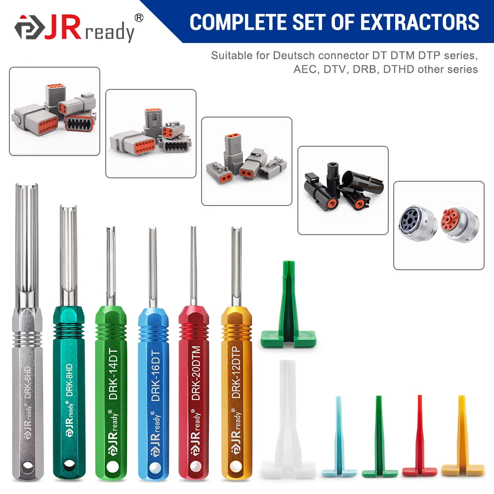 JRready ST5257-PRO Deutsch Connector Tool Kit for 4#8#16#12#20# Solid/Stamped Contacts 6-22 AWG Pin Removal Tool for Deutsch