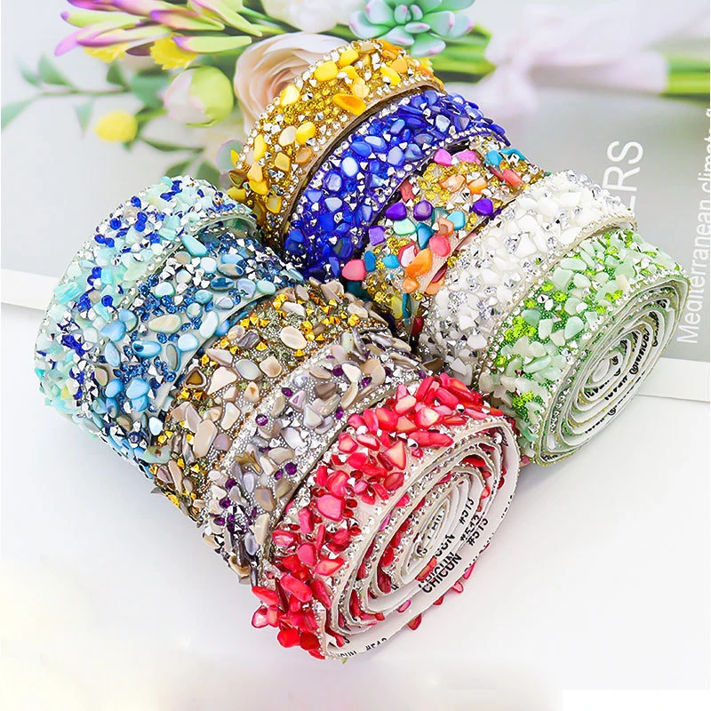 

10Yards Rhinestone Ribbons Resin Stone Diamond Sparkling Banding Roll Wedding Party Self-Adhesive DIY Crafts Gift Decorations