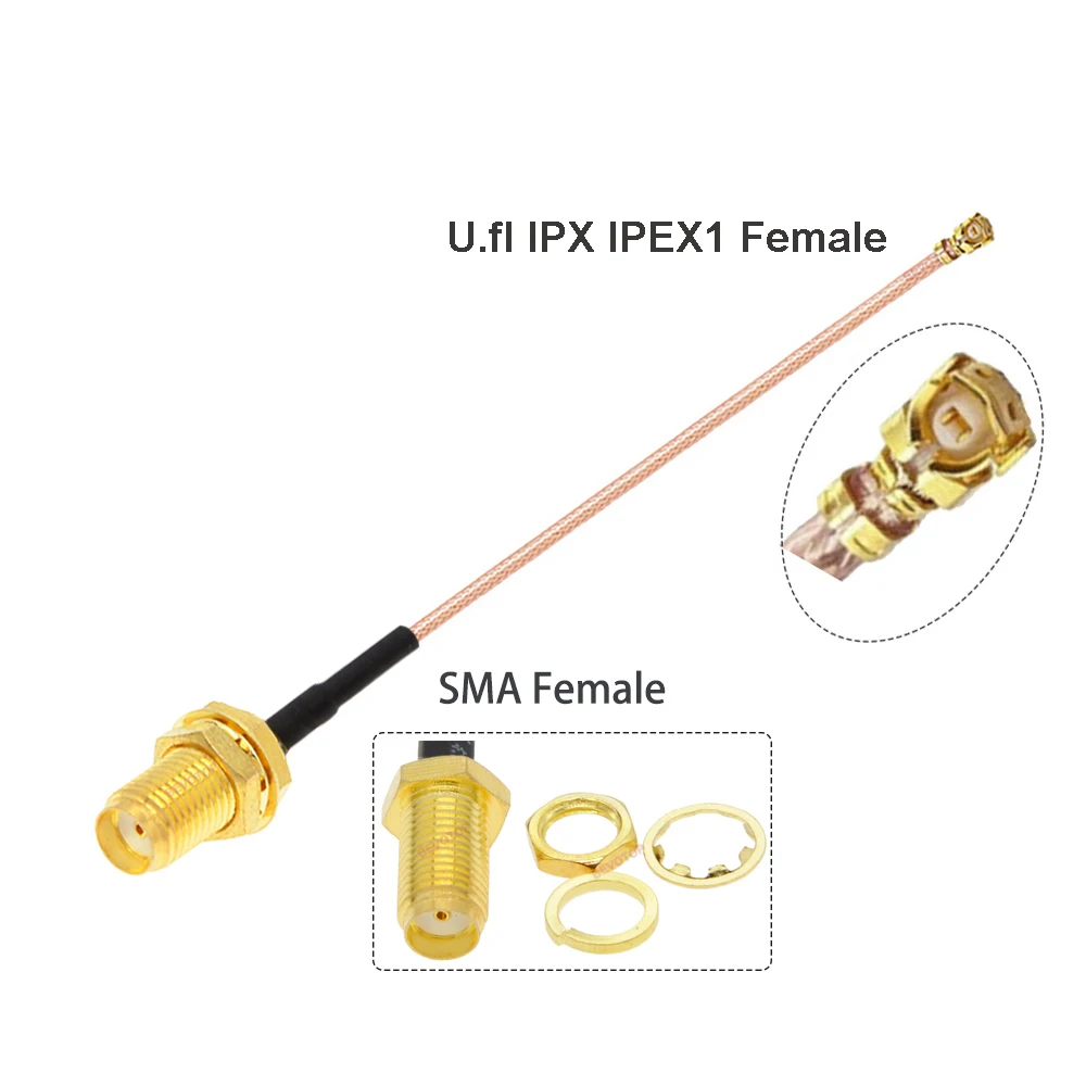 10PCS/LOT SMA Female to uFL/u.FL//1 Female Connector RF Coax Pigtail Antenna Extension Cable  RG178 SMA  Cable