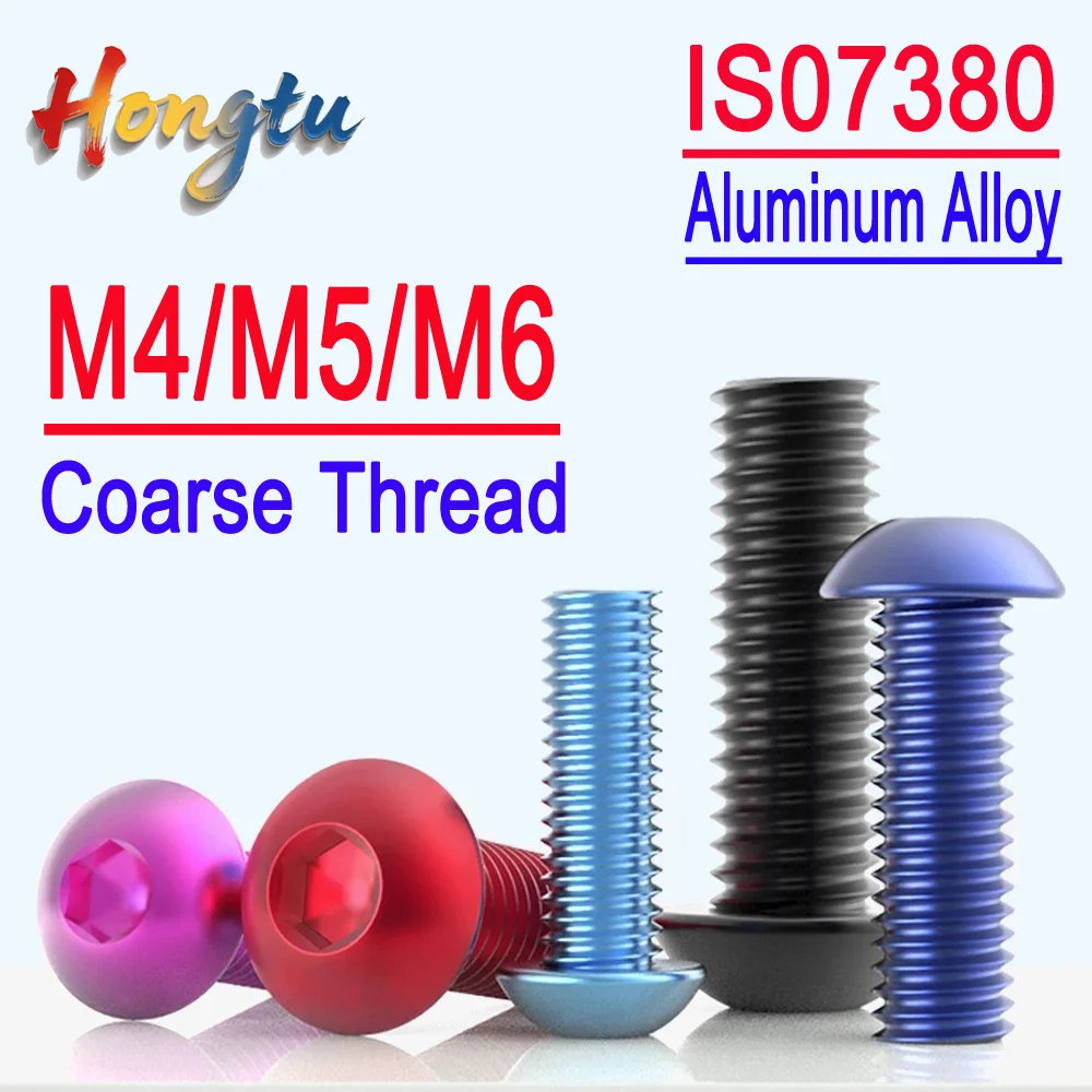 

Hongtu Aluminium Hex Socket Button Head Screws (M4-M6, 5Pcs) - ISO7380 Allen Key Bolts for RC, Motor & Bicycle Components