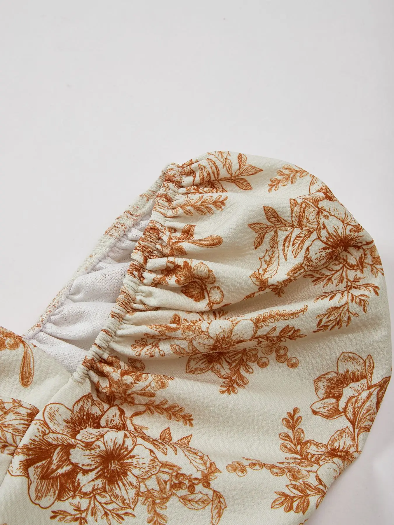 Elegantes Damenkleid mit Blumenmuster und Puffärmeln, modisches langes Kleid, Freizeitkleid, Urlaubskleid, Sommerkleid, Dropshipping – Detail 8