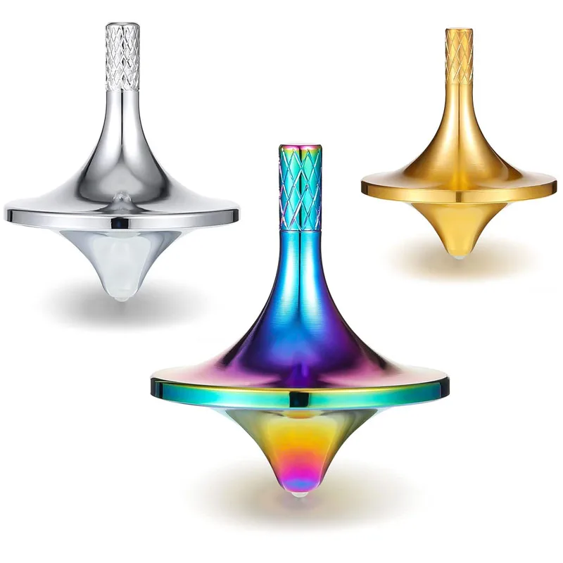 Trottola in acciaio inossidabile Scrivania in metallo Fidget Toys Ansia e ADHD Gadget antistress Regali novità per ragazzi adolescenti Bambini Adulti