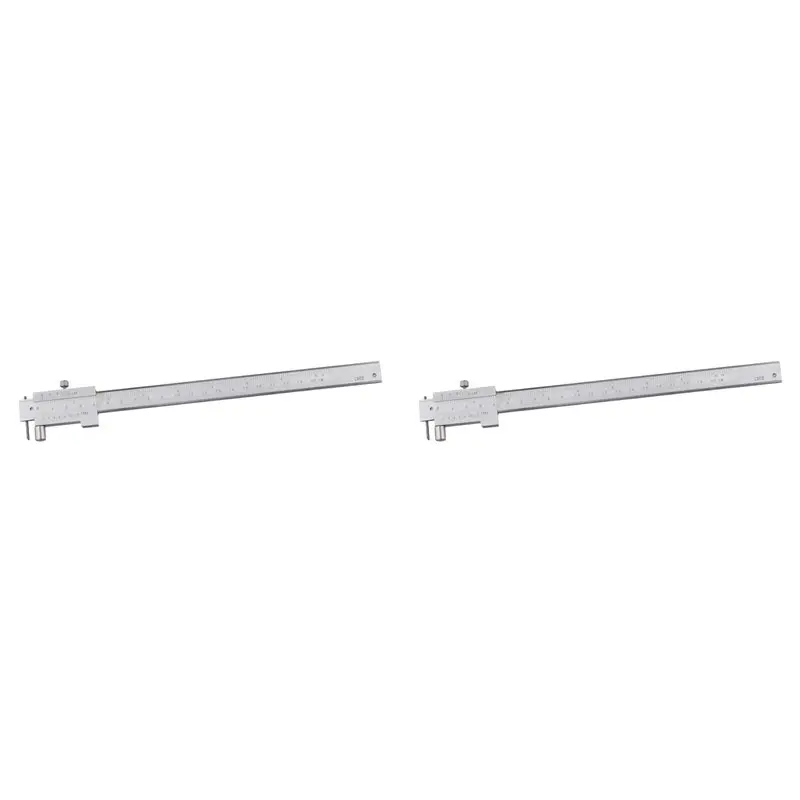 A02F-2Pcs 0-200Mm Marking Vernier Caliper With Carbide Scriber Parallel Marking Gauging Ruler Measuring Instrument Tool