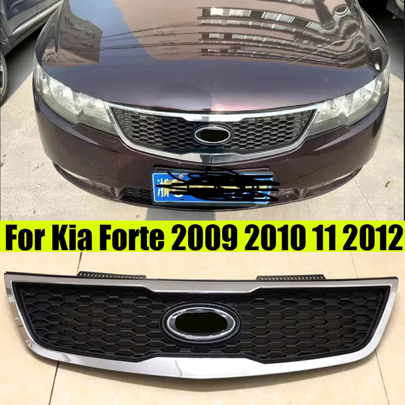 Car Front Bumper Grille Cover Black Gloss Grills Retrofit For Kia Forte 2009 2010 2011 2012