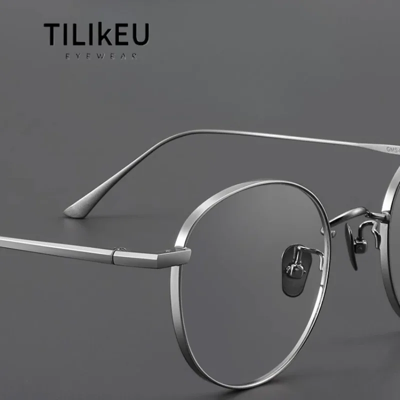 

Japanese Handmade Titanium Round Eyeglass Frames for Men Designer Wide Brim Fashion Eyeglasses Full Frame Women Luxury Eyewear