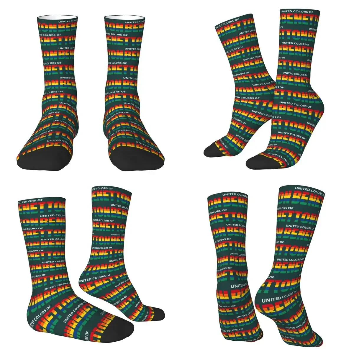 

United Colors Of Benetton 9 Socks Harajuku Super Soft Stockings All Season Long Socks for Man Woman Valentine's Day Gifts