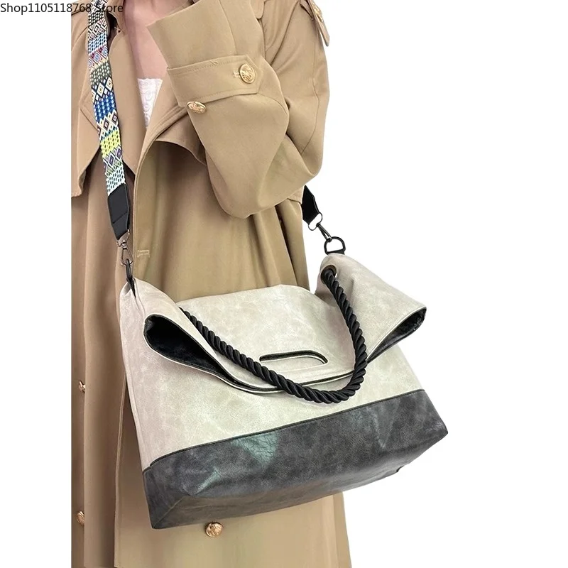 

Женские сумки, новая модная сумка через плечо из искусственной кожи большой емкости в стиле пэчворк, офисные женские сумки для девочек