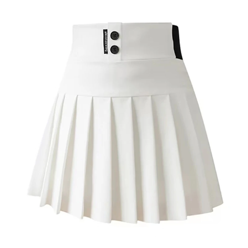 

SpringSummer New Ladies Golf Shorts Lined Half Skirt Outdoor Quick Drying Pleated Skirt Casual White Women's Elastic Short Skirt