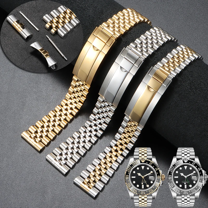 20mm 21mm 22mm solid stainless steel Jubilee Watchband Bracelet With Oyster Clasp for Citizen NY0040 Rolex Seiko strap
