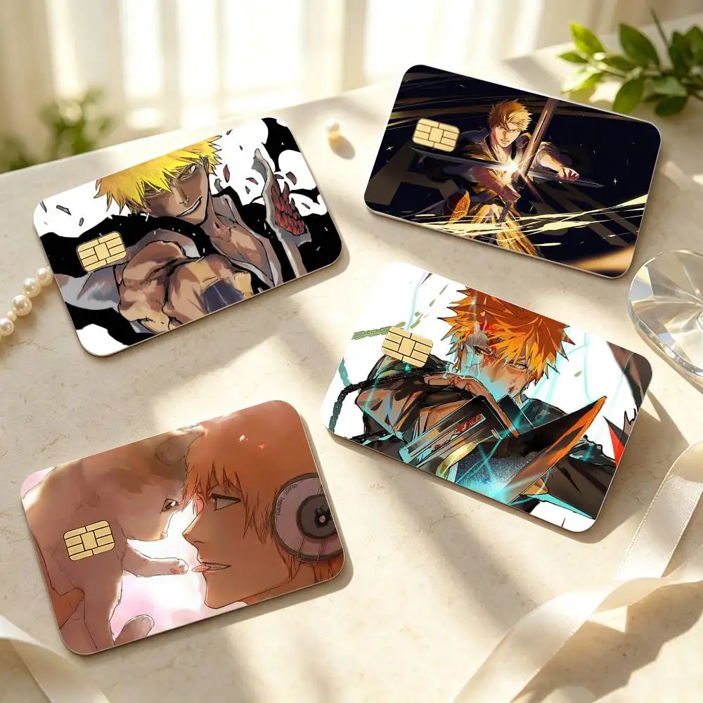 Ichigo Kurosaki Bleach  HD Credit Card Stickers Game Card Decal Small Chip Waterproof Sticker Gift Decor