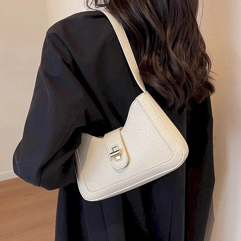 

Shoulder Bags Solid American Style Versatile Handbag Office Lady Leather High-capacity Luxury Underarm Bags Hot Selling Item