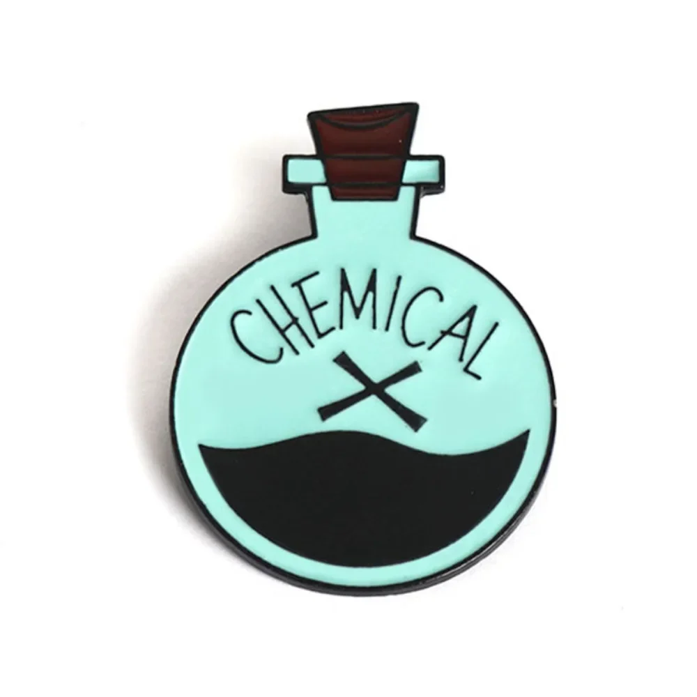 American Anime X Chemical Element Chemistry Experiment Series Enamel Pins Custom Science Beaker Test Blosso Brooch Lapel Badges