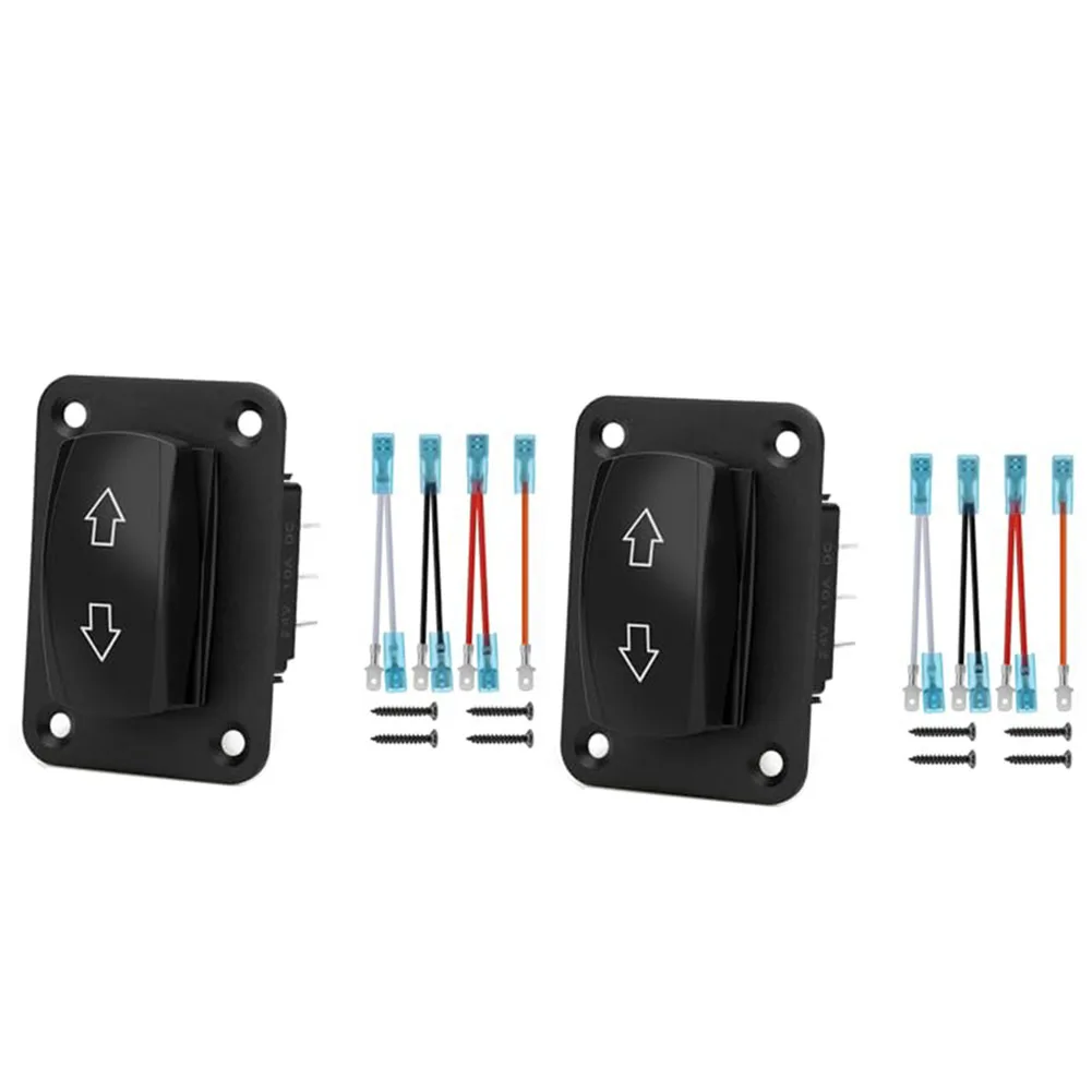 2PCS 12V 24V Momentary Reverse Polarity Switch with LED Direction Symbols for RV Trailer Truck and Marine DC Systems