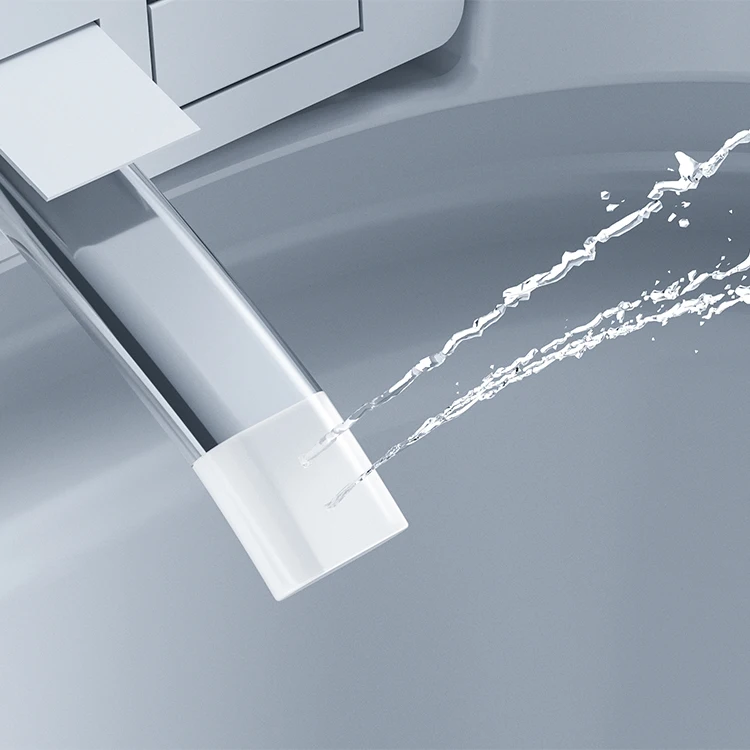 Economical Intelligent Elongated Toilet-Radar Sensor Auto Flush Heated Seat Remote Control S-trap Drainage Floor Mounted Simple