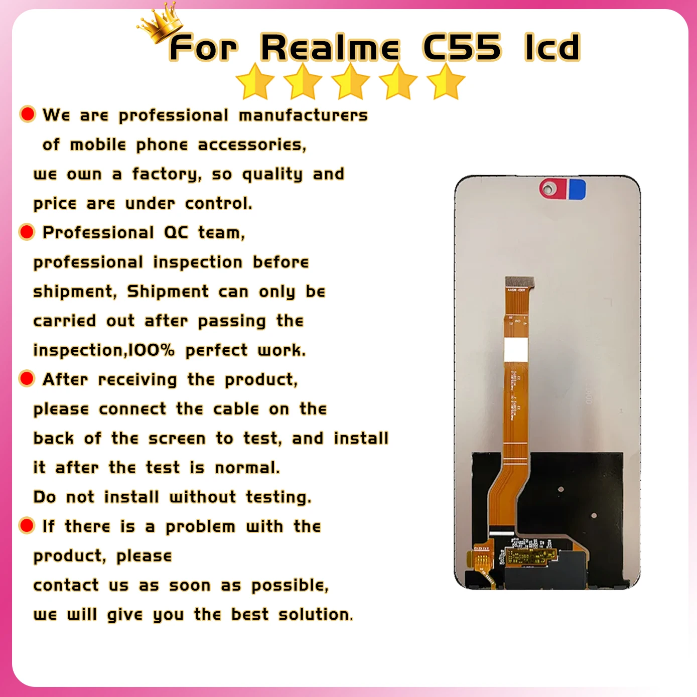 6.72\'\' For OPPO Realme C55 RMX3710 LCD Replacement Repair Parts Display Touch Screen Digitizer Assembly for RealmeC55 LCD