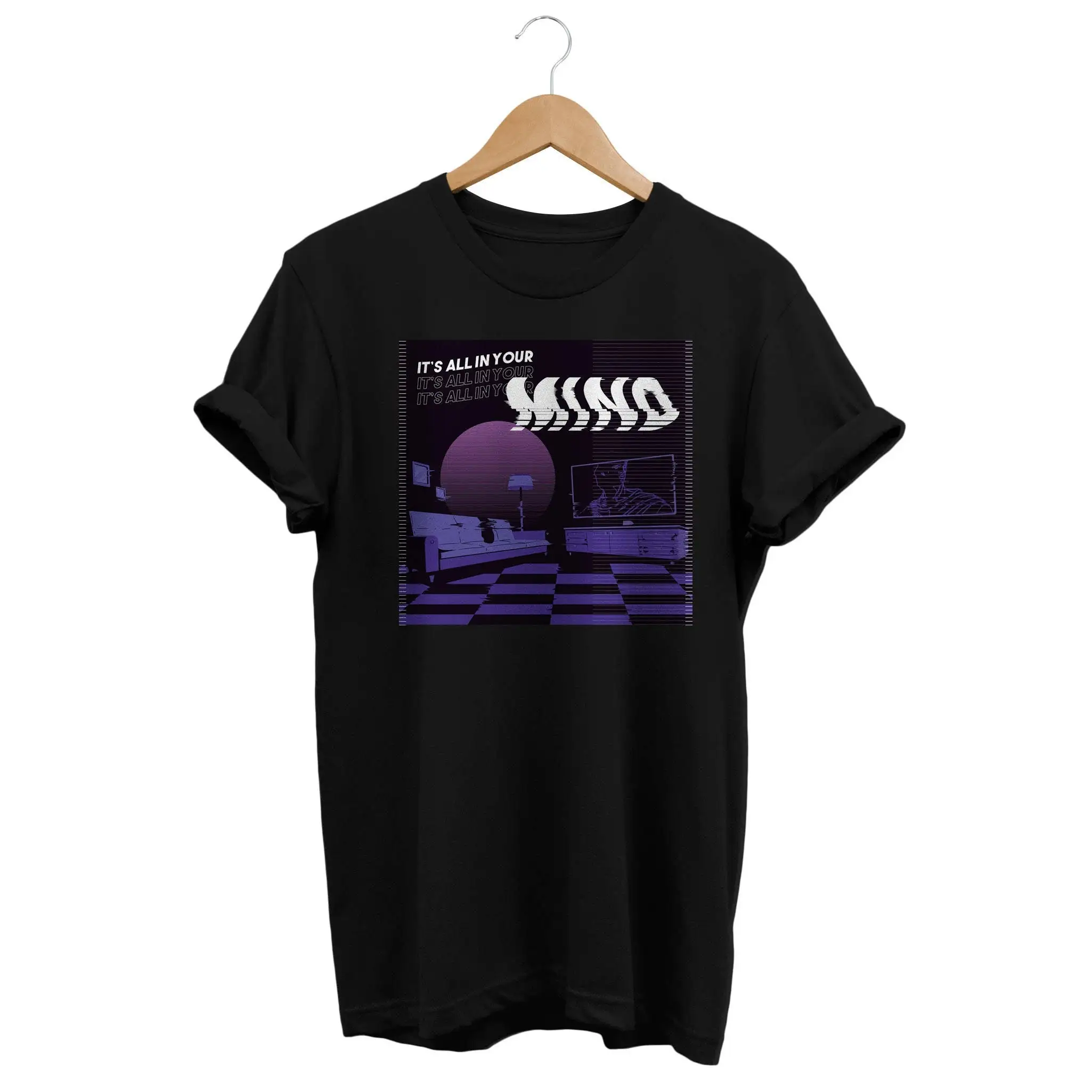 Edgy Mind T Shirt Vaporwave Aesthetic Retrowave glitch Synthwave clothes Grunge Clothing Outrun eboy egirl gift Retro Futurism