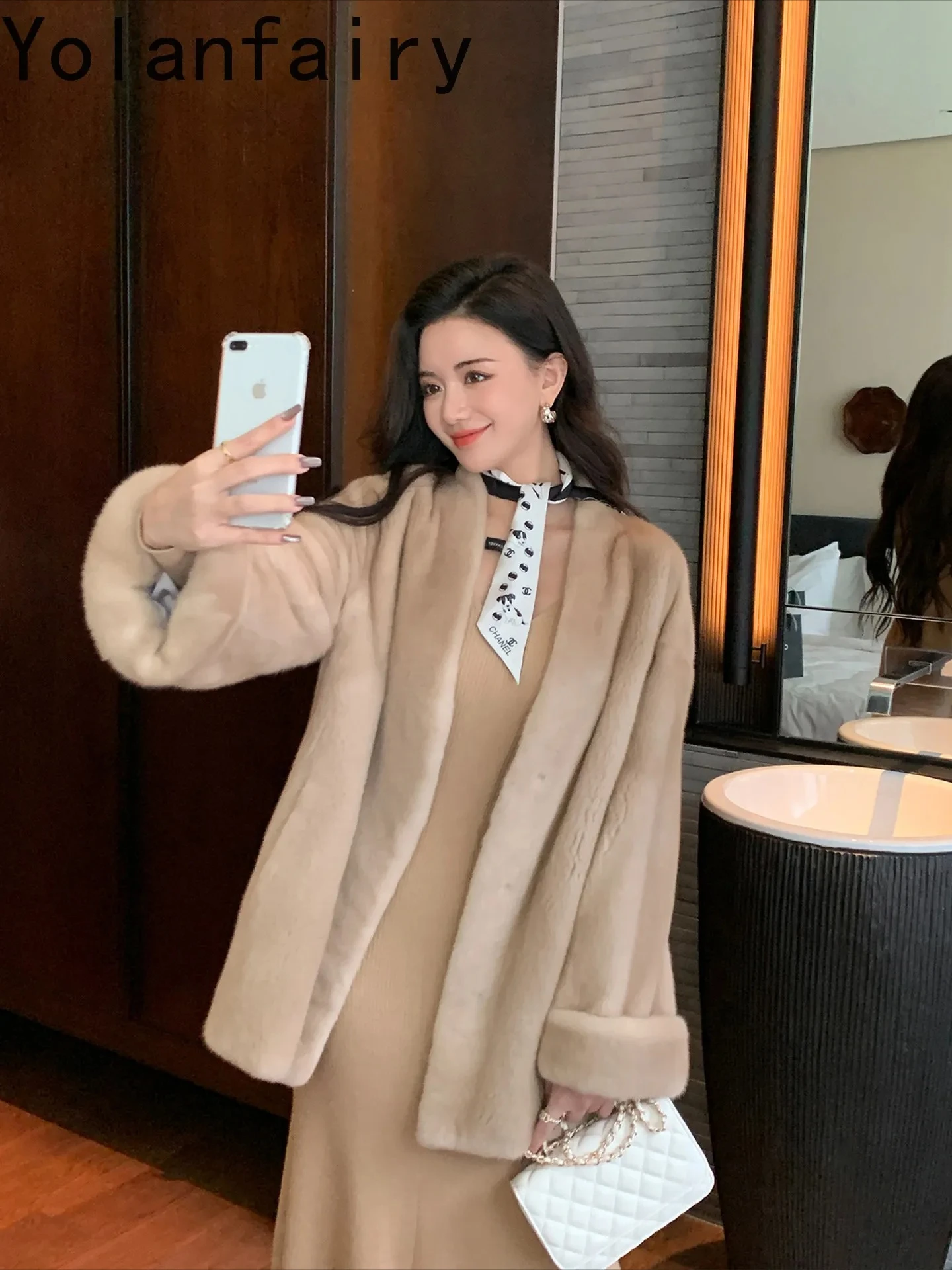 YOLANFAIRY Full Pelt Mink Fur Coat Whole Woman Real Luxury Velvet Natural Fur Jacket 2026 Winter Jackets Woman Manteau Femme