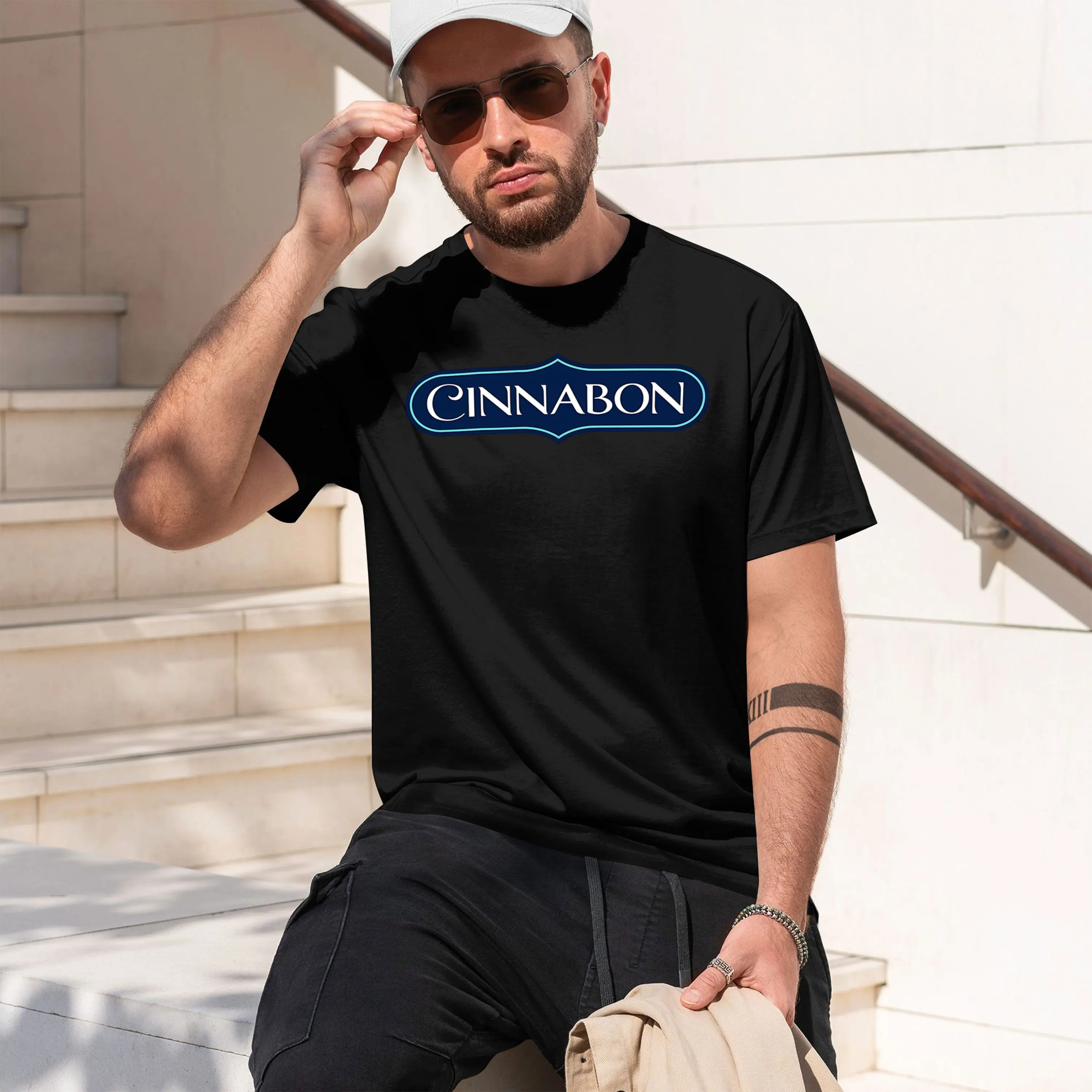 CINNABON 2026 Nuevo Modelo Camiseta de Manga Corta con Cuello Redondo para Hombre, Clásica, Casual, en Varios Colores y Tallas para Uso Diario, Comodidad Durante Todo el Día