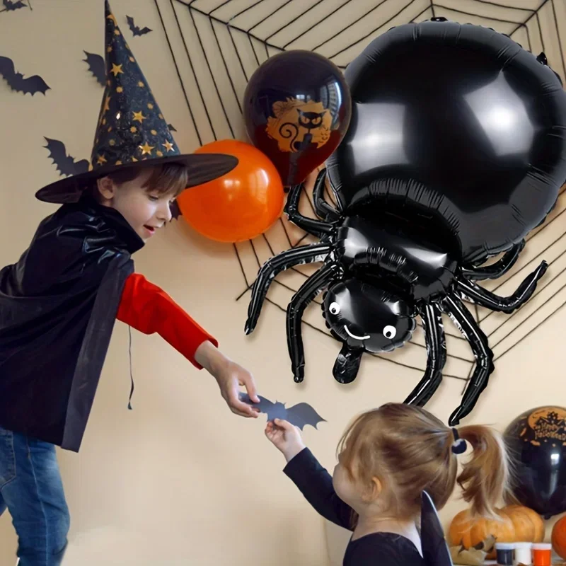 1/5/10/20 Stück Halloween Schwarz Große Spinne Ballon Folienballons Happy Party Dekor für Kinderspielzeug Globos Haunted Hous Horror Requisiten