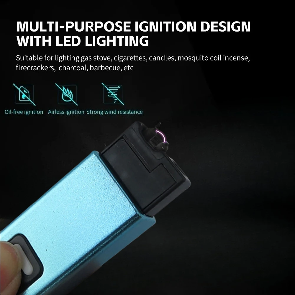 ولاعة معدنية محمولة قابلة لإعادة الشحن عبر USB، ولاعة قوس واحدة، بلازما عديمة اللهب، أداة دفاع عن النفس المختارة للرجال #3