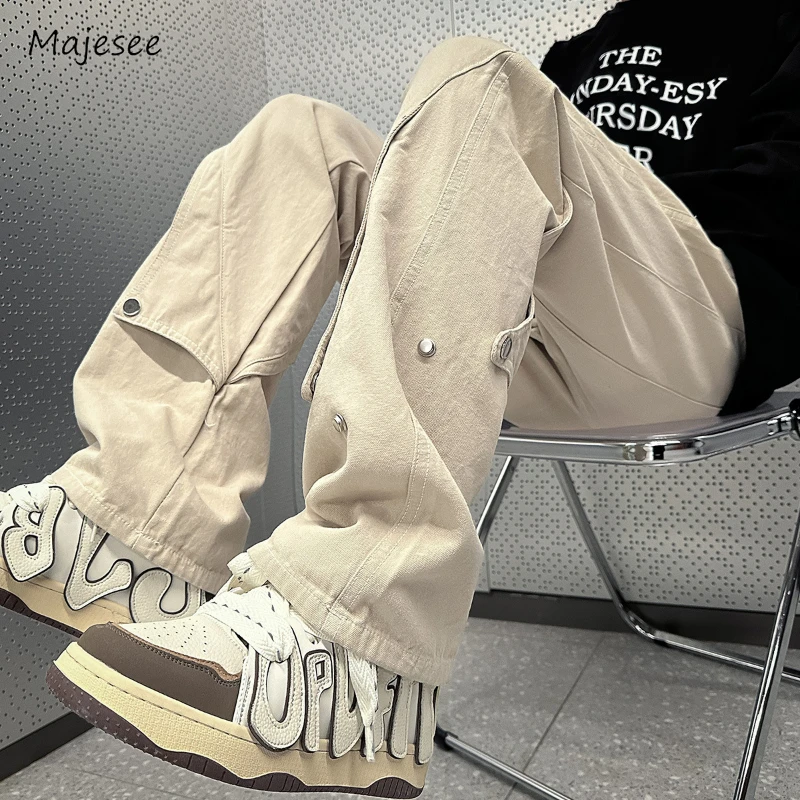 Cargo Pants Men Handsome Hipster Casual Autumn Japanese Style Harajuku All-match Streetwear Full Length Fashion Popular Trousers