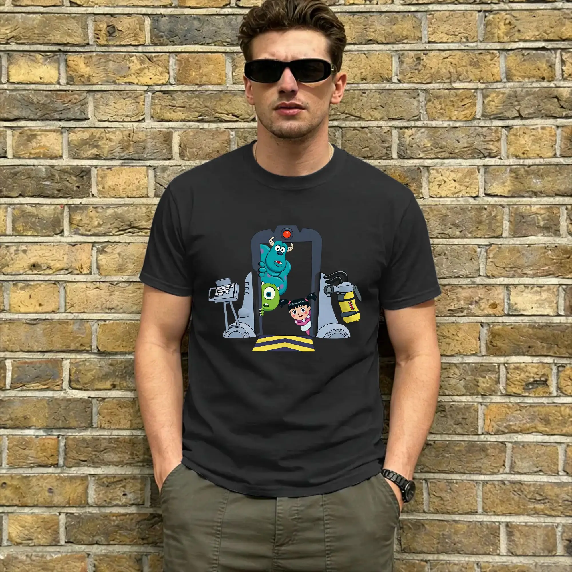 Comic MU Men T Shirts Monsters Inc Unique Tees Short Sleeve Round Neck T-Shirts Pure Cotton Party Clothes