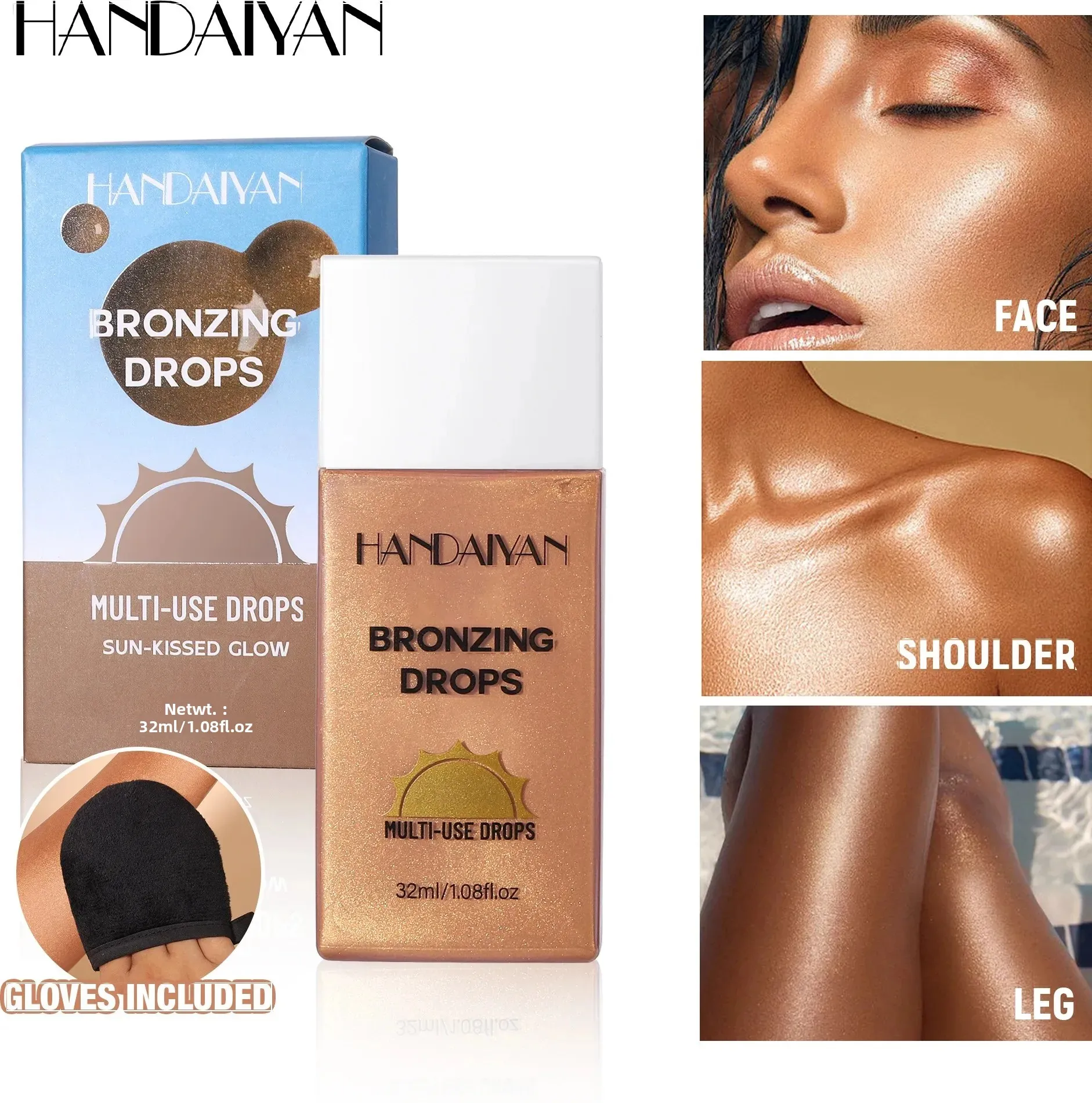 Matte Bronzer Liquid Makeup Waterproof Tanning Cream Body Oil Control Moisturizer Pearlescent Shine For Silky Skin Finish