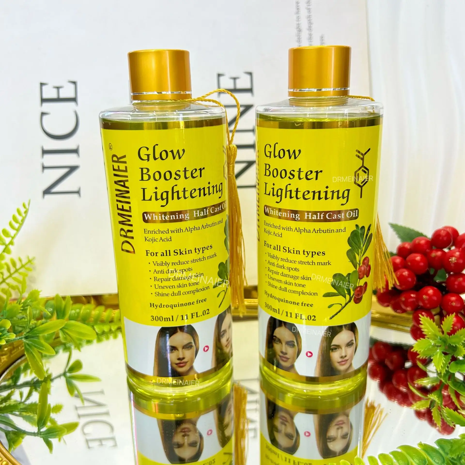 Whitening Half Cast Oil Tassel Arbutin Kojic Acid Essential Oil Luminous Brightening Oil 300ml