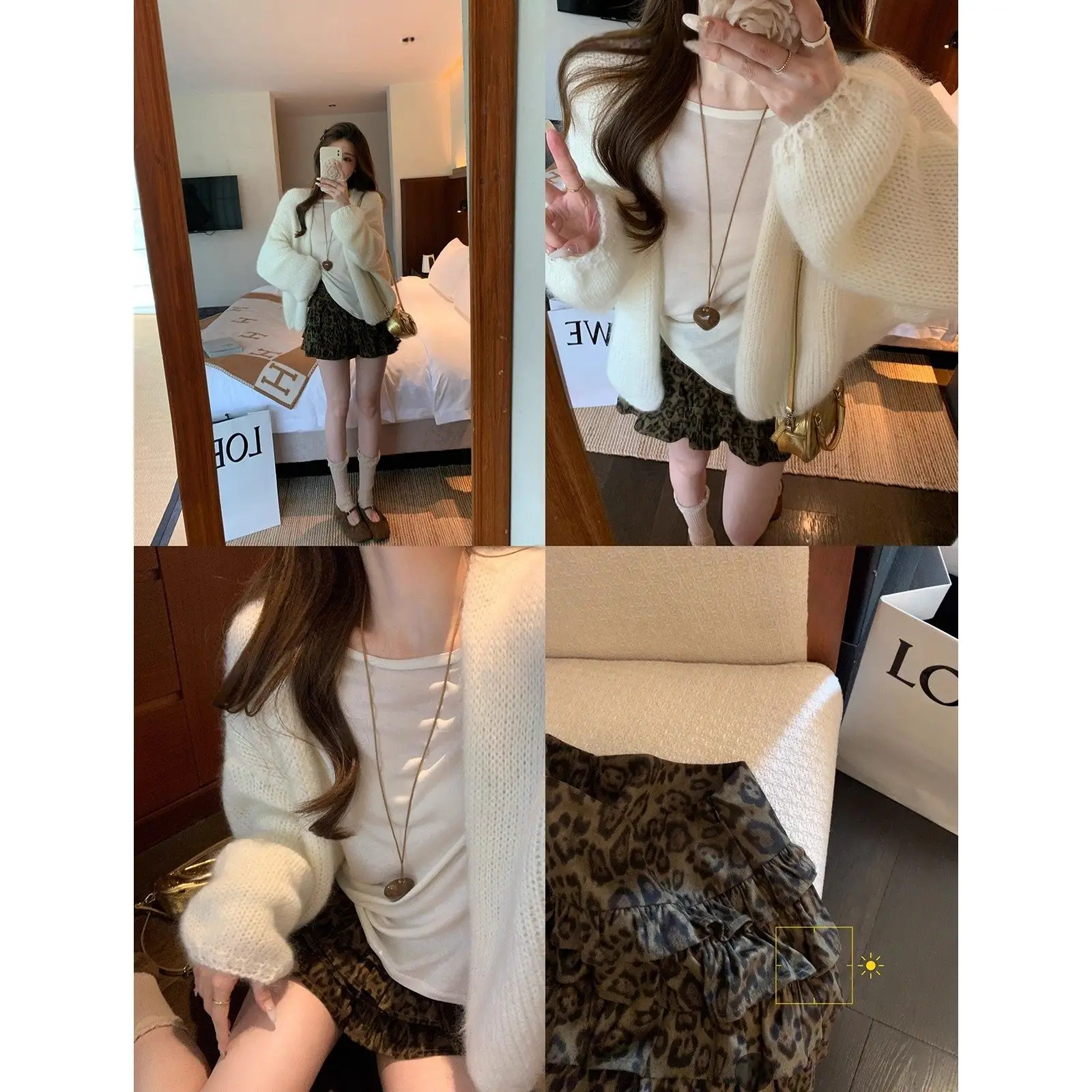 تنورة على شكل حرف A بطبعة الفهد، فتاة حارة، خصر مرن كاجوال، تنورة كعكة متعددة الاستخدامات، تنورة قصيرة للتخسيس بتصميم كلاسيكي #4