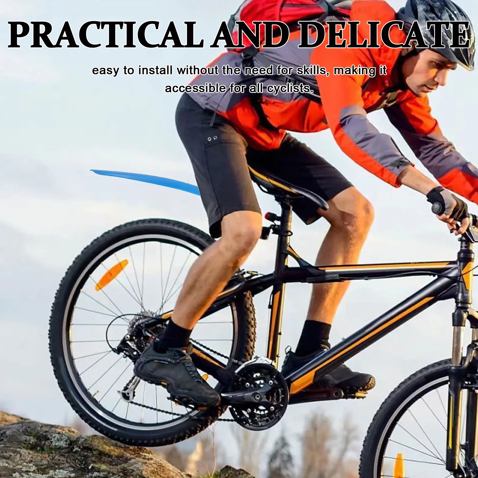 

1 Pair Blue Mountain Bike Mudguards Sturdy Plastic Front Rear Wheel Protection Cycling Tire Guard For Road Mtn Bicycle