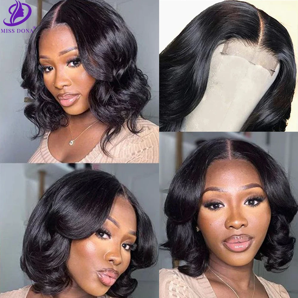 

Wholesale 5pcs 180% Density Short BOB 4*4 HD Lace Front Wigs Body Wave Hair Wig Remy Hair Wig for Africa Women