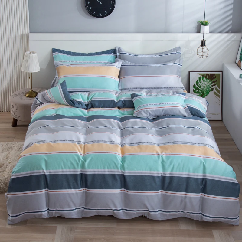 

3PC Pure Cotton Down Duvet Cover Set, Printed All Cotton 1 Piece Set Down Duvet Cover 2 Pieces Set, Pillowcase Bedding