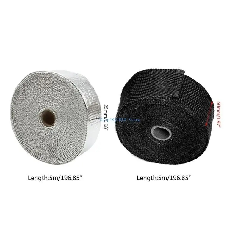 T3LF 5M السيارة دراجة نارية العادم التفاف أنبوب رأس الحرارة غلاف الحرارة العادم