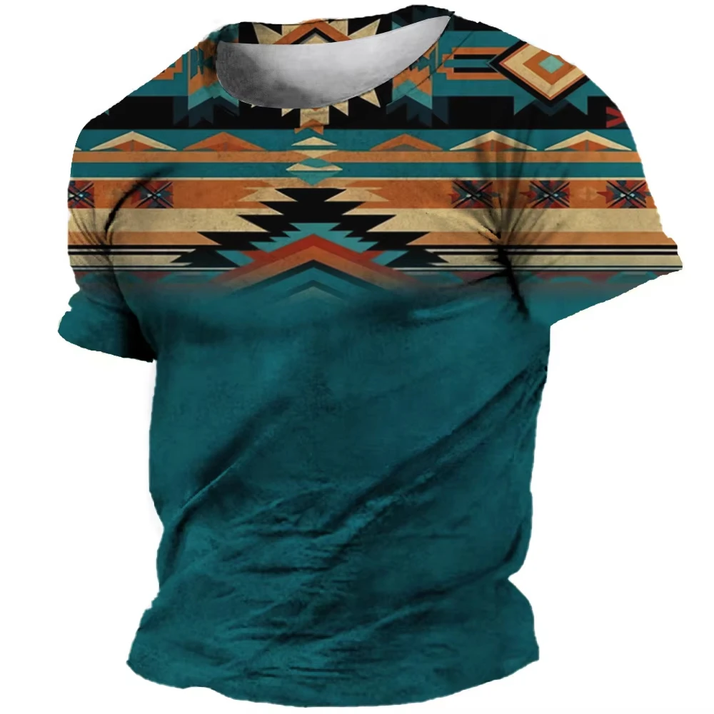 

Newest Summer Mens Clothing 3D Printed African Ethnic Tradition Stripe Men's Retro T-shirts Men Oversized Short Sleeve TShirt