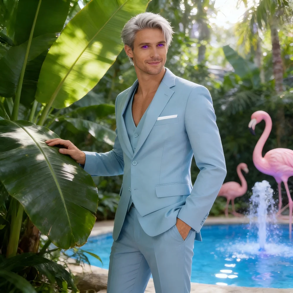 

Мужской однотонный облегающий свадебный костюм Terno с пиковыми лацканами, куртка с 3 пуговицами, жилет, комплект, официальная деловая одежда для курения