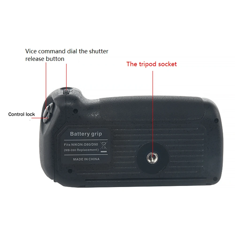 N05R MB-D80 Handle SLR Camera Handle Battery Grip Bracket Vertical Shot Anti-Shake Handle for Nikon D80 D90 Camera